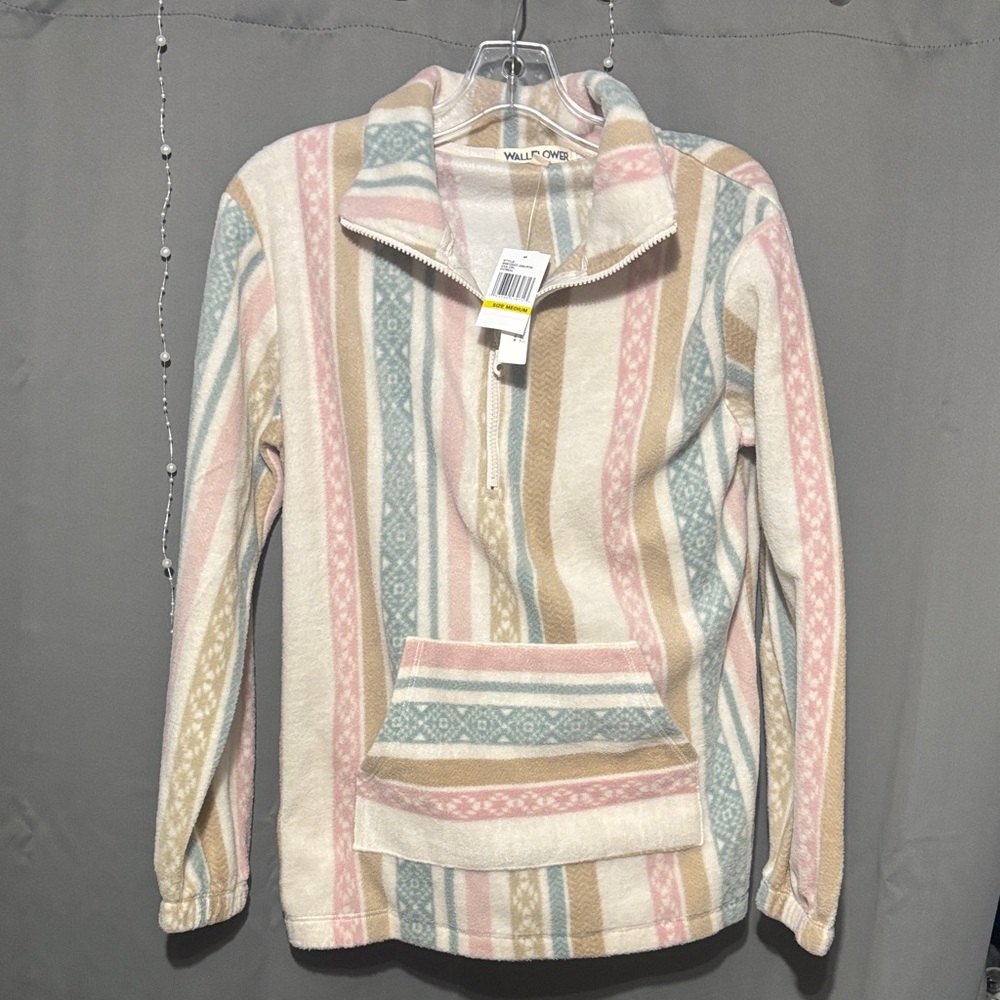 Wallflower fleece quarter-zip pullover hoodie